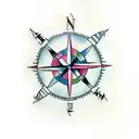 viking compass and four elements  tattoo design idea