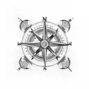viking compass and four elements  tattoo design idea