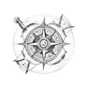 viking compass and four elements  tattoo design idea