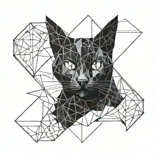 black cat silhouette tattoo design idea