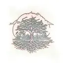An intricate tree with roots symbolizing environmental justice tattoo design idea