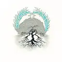 An intricate tree with roots symbolizing environmental justice tattoo design idea
