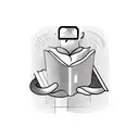 A stack of books in different languages with a magnifying glass searching for new words tattoo design idea