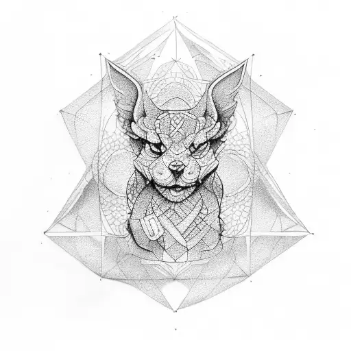 curved rhombus and brand oakly tattoo design idea