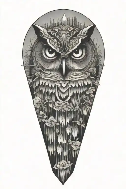 owl pharaoh tattoo design idea