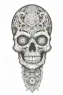 owl pharaoh skull tattoo design idea