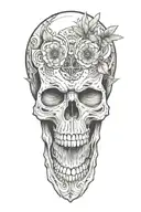 owl pharaoh skull tattoo design idea