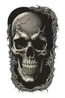 skull moon tattoo design idea