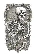 skeleton dancing tattoo design idea