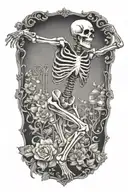 skeleton dancing tattoo design idea