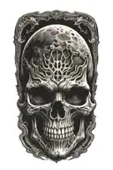 moon skull tattoo design idea