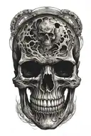 moon skull tattoo design idea