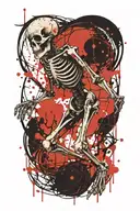 skeleton dancing tattoo design idea