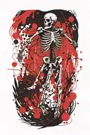 skeleton dancing tattoo design idea