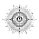 Incorporate the four elements into a symmetrical mandala with an all-seeing eye at the center tattoo design idea