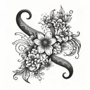cancer horoscope symbol with flowers  tattoo design idea