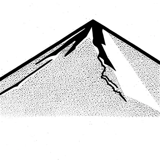 Three extinct volcanoes in the middle of the central mountain has a diamond at the top tattoo design idea