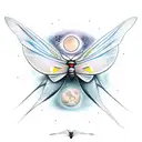 Moth and Moon  tattoo design idea
