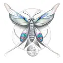 Moth and Moon  tattoo design idea