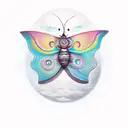 Moth and Moon  tattoo design idea