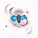 Moth and Moon  tattoo design idea