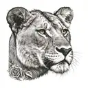 lioness face tattoo tattoo design idea