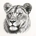 lioness face tattoo tattoo design idea