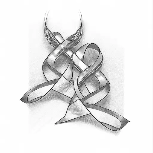 breast cancer ribbon with the names Mary Ann and Helen tattoo design idea