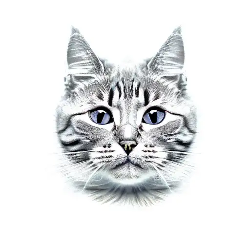 funny cat tattoo design idea