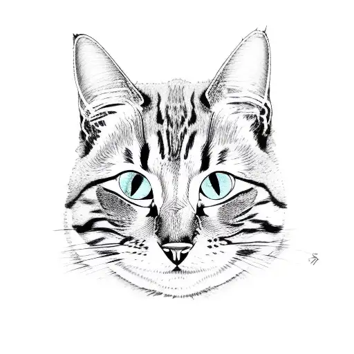 funny cat tattoo design idea