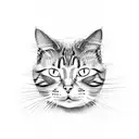 funny cat in a box tattoo design idea