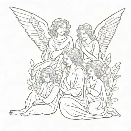 3 angels, grandmas tattoo design idea