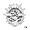 a spaceship battle tattoo design idea