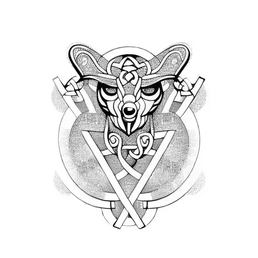 virgo symbol with Celtic knots tattoo design idea