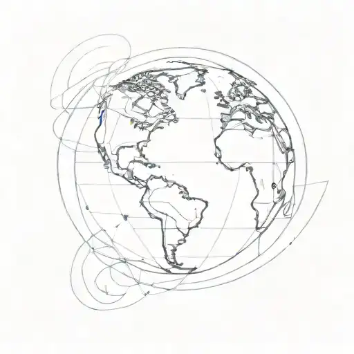 spinning globe showing movement tattoo design idea