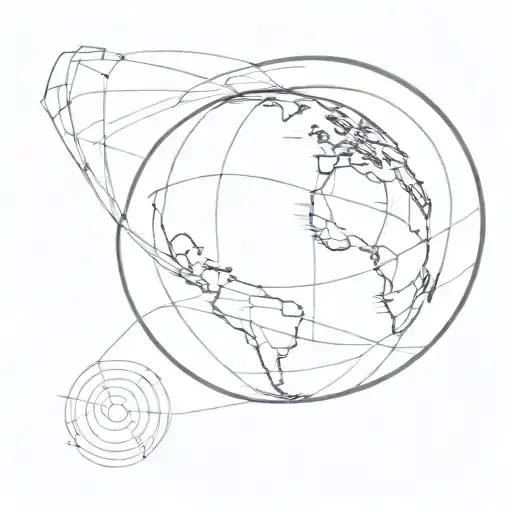 spinning globe showing movement tattoo design idea