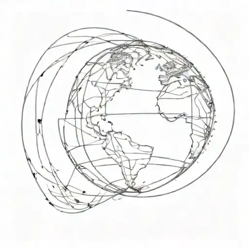 spinning globe showing movement tattoo design idea
