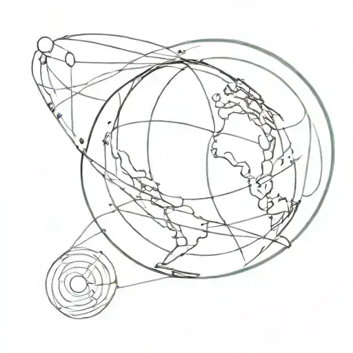 spinning globe showing movement tattoo design idea