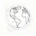 spinning globe showing movement tattoo design idea