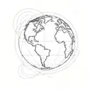 spinning globe showing movement tattoo design idea