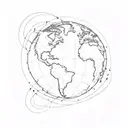 spinning globe showing movement tattoo design idea