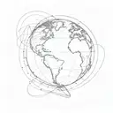 spinning globe showing movement tattoo design idea
