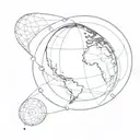 spinning globe showing movement tattoo design idea