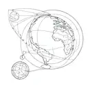 spinning globe showing movement tattoo design idea