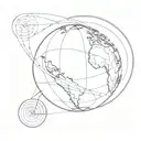 spinning globe showing movement tattoo design idea