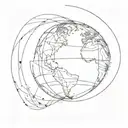 spinning globe showing movement tattoo design idea