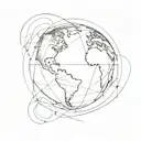 spinning globe showing movement tattoo design idea
