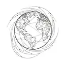 spinning globe showing movement tattoo design idea