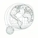 spinning globe showing movement tattoo design idea