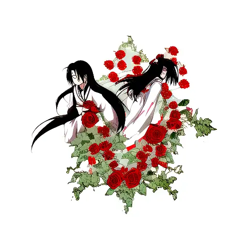 itachi and roses tattoo design idea